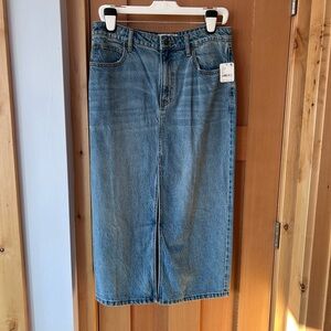 Free People Denim Midi Skirt